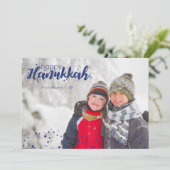 ハッピーハヌカー雪の泡ホリデーフォトカード シーズンカード (スタンド正面)