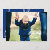 ハッピーハヌカー雪の泡ホリデーフォトカード シーズンカード (正面/裏面)