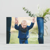 ハッピーハヌカー雪の泡ホリデーフォトカード シーズンカード (スタンド正面)