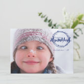 ハッピーハヌカー雪の泡ホリデーフォトカード シーズンカード (スタンド正面)