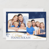 ハッピーハヌカー雪の結晶2枚の写真ハヌカー シーズンカード (正面)