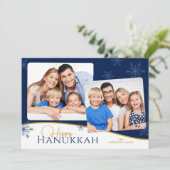 ハッピーハヌカー雪の結晶2枚の写真ハヌカー シーズンカード (スタンド正面)