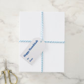 ハッピーハヌカー青の白からモダンへ ギフトタグ (より糸つき)