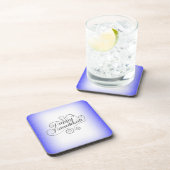 ハッピーハヌカー2トーンブルーホワイトバックグラウンド コースター (右側)