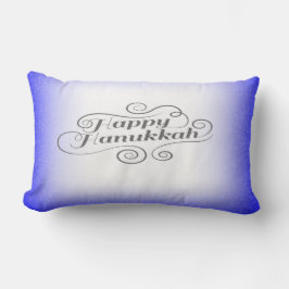 ハッピーハヌカー2トーンブルーホワイトバックグラウンド ランバークッション