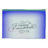 ハッピーハヌカー2トーンブルーホワイトバックグラウンド 枕カバー (裏面-左)