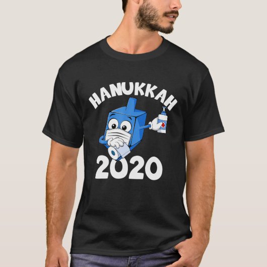 ハッピーハヌカー2020ドレイデルダビング顔マスク Tシャツ (正面)