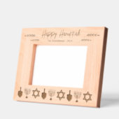 ハッピーハヌカー5x7 パーソナライズされた レーザー彫刻フレーム (左)