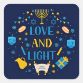 ハッピーハヌカー、すべてのユダヤの休日。 スクエアシール (正面)