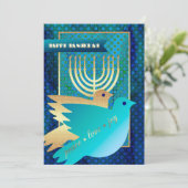 ハッピーハヌカー。カスタマイズ可能なグリーティングカード シーズンカード (スタンド正面)