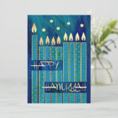 ハッピーハヌカー。カスタマイズ可能なグリーティングカード シーズンカード (スタンド正面)