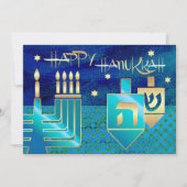 ハッピーハヌカー。カスタマイズ可能なグリーティングカード シーズンカード (正面)