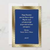 ハッピーハヌカー。カスタマイズ可能なグリーティングカード シーズンカード (裏面)