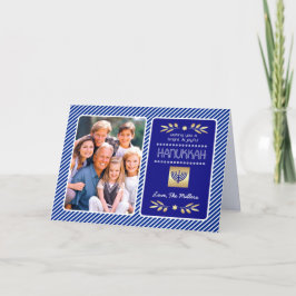 ハッピーハヌカー。カスタム写真 シーズンカード