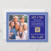 ハッピーハヌカー。カスタム写真 シーズンカード (正面)