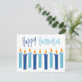 ハッピーハヌカー |シンプルキャンドルモダングリーティング シーズンカード (スタンド正面)