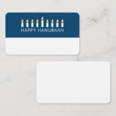 ハッピーハヌカー |シンプルキャンドルモダングリーティング プレイスカード (正面/裏面)
