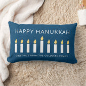 ハッピーハヌカー |シンプルキャンドルモダングリーティング ランバークッション (ブランケット)