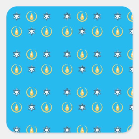 ハッピーハヌカー スクエアシール (正面)