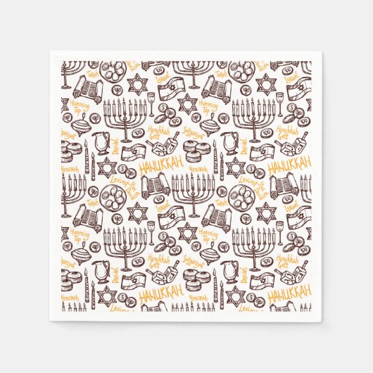 ハッピーハヌカー スタンダードカクテルナプキン (正面)