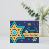 ハッピーハヌカー。デヴィッドの星，（ユダヤ教）メノラー，ドレイデス シーズンポストカード (スタンド正面)