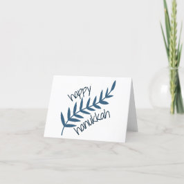 ハッピーハヌカー(ブルー葉の) サンキューカード