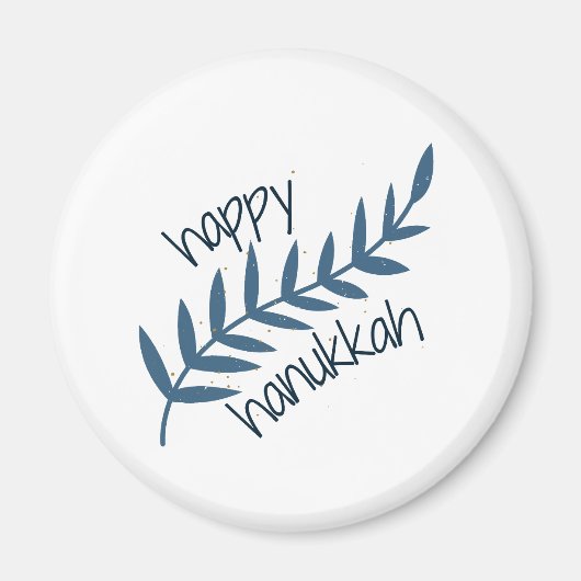 ハッピーハヌカー(ブルー葉の) マグネット (正面)