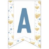 ハッピーハヌカー&メホラー+ダビッドパターンの星 バンティングフラッグ (第3の旗)