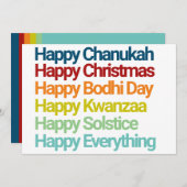 ハッピーハヌカー（ユダヤ教の祭り）クリスマスホリデーオールデイズ 招待状 (正面/裏面)