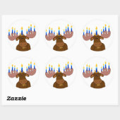 ハッピーハヌカー（ユダヤ教の祭り）ステッカー ラウンドシール (シート)