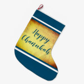 ハッピーハヌカー（ユダヤ教の祭り） ラージクリスマスストッキング (正面 (吊り時))