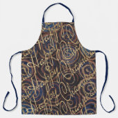 ハッピーハヌカー(ユダヤ教の祭り)金ゴールド エプロン (正面)