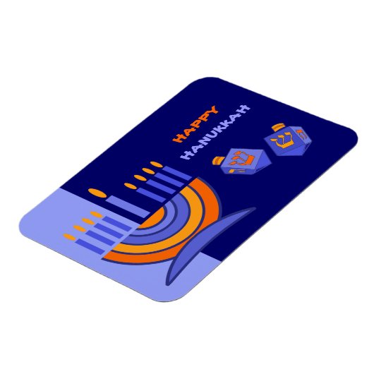 ハッピーハヌカー。(ユダヤ教)メノラーと浚渫船ギフト マグネット (左側)