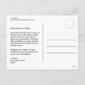 ハッピーハヌカー(ユダヤ教)メノラーウォーターカスタムカラー3写真 シーズンポストカード (裏面)