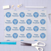 ハッピーハヌカー（ユダヤ教）メノラーオン水玉模様 薄葉紙 (クラフト)