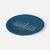 ハッピーハヌカー |（ユダヤ教）メノラーカスタム ペーパープレート (アングル)