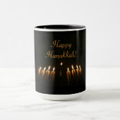 ハッピーハヌカー(ユダヤ教)メノラーキャンドルエレガント マグカップ (中央)