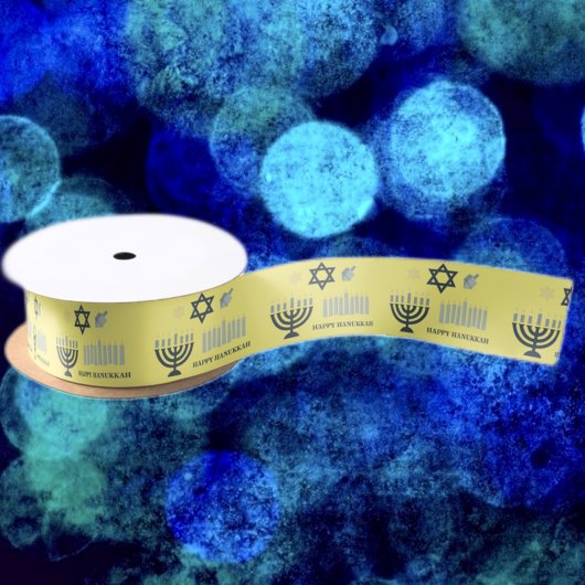 ハッピーハヌカー(ユダヤ教)メノラーサテンリボン サテンリボン