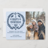 ハッピーハヌカー（ユダヤ教）メノラーハンドドローカスタムド写真 シーズンカード (正面)