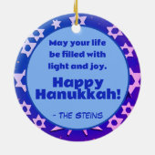 ハッピーハヌカー(ユダヤ教)メノラーフラット セラミックオーナメント (裏面)