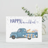 ハッピーハヌカー（ユダヤ教）メノラーブルーヴィンテージトラック シーズンカード (スタンド正面)