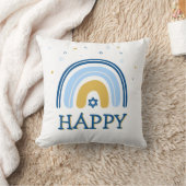 ハッピーハヌカー（ユダヤ教）メノラーレインボー クッション (ブランケット)