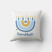 ハッピーハヌカー（ユダヤ教）メノラーレインボー クッション (裏面)