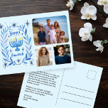 ハッピーハヌカー（ユダヤ教）メノラー水彩カスタム3枚 シーズンポストカード<br><div class="desc">甘いスケッチ誰かがハヌカーを幸せにしたい！「クリックパーソナライズ」して、前面に自分の写真を、背面に文字を追加。グリーティングカードまたはデジタルダウンロードとしても利用可能で、電子メールまたは文字メッセージを介して即座に送信する。私の店をチェックするか、何かもし好きなことを教えてカスタムくれ！好きなカスタムアもしートを！:)直接メッセージを送ってくれ。</div>