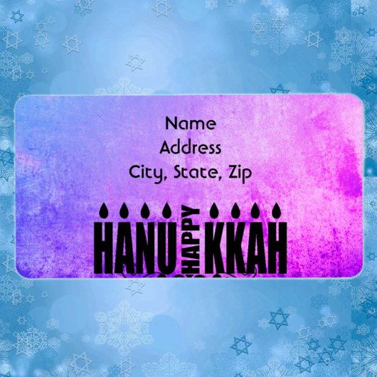 ハッピーハヌカー（ユダヤ教）メノラー ラベル