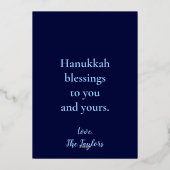 ハッピーハヌカー(ユダヤ教)メノラー 箔シーズンカード (裏面)