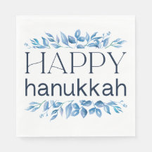 ハッピーハヌカー(冬の水色花模様付)