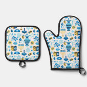 ハッピーハヌカー 鍋つかみ&鍋敷きセット (正面)