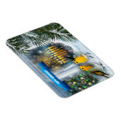 ハッピーハヌカー。雪の窓のシーン((ユダヤ教)メノラー) マグネット (右側)