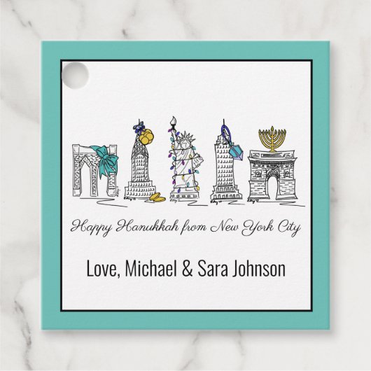 ハッピーハヌカーfromニューヨークシティNYCハヌカー(ユダヤ教の祭り) フェイバータグ (正面)